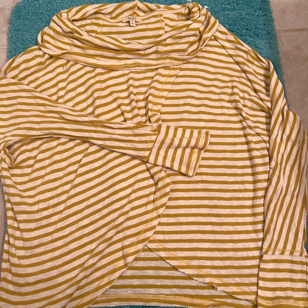 Kori brand striped cowl neck pullover